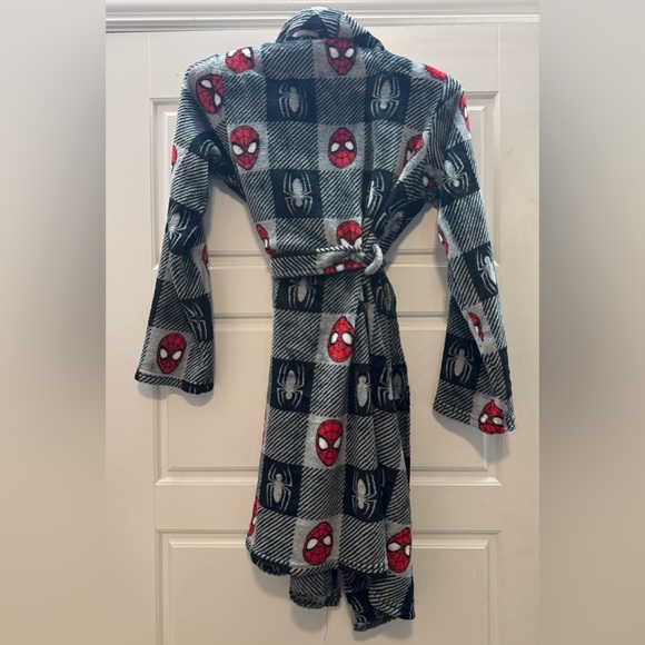 Gray Fleece Spider-Man Boys Robe, sz lg - Picture 3 of 4